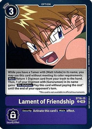 Lament of Friendship (Demo Deck Exclusive) (ST16-15) - Digimon Demo Deck Exclusive Cards