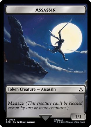 Assassin // A Mysterious Creature Double-Sided Token (ACR-4 // 8) - Assassin's Creed Tokens Foil