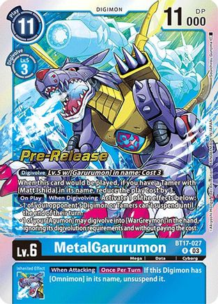 MetalGarurumon (BT17-027) - Secret Crisis Pre-Release Cards Foil