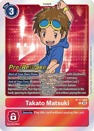 Takato Matsuki (BT17-080) - Secret Crisis Pre-Release Cards Foil