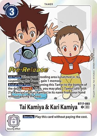 Tai Kamiya & Kari Kamiya (BT17-093) - Secret Crisis Pre-Release Cards Foil