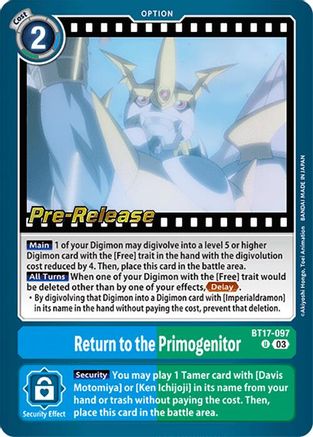 Return to the Primogenitor (BT17-097) - Secret Crisis Pre-Release Cards Foil
