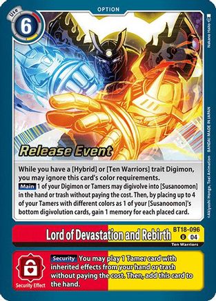 Lord of Devastation and Rebirth (BT18-096) - Release Special Booster 2.0 Celebration Event Cards Foil