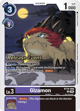 Gizamon (BT19-066) - Release Special Booster 2.0 Celebration Event Cards Foil