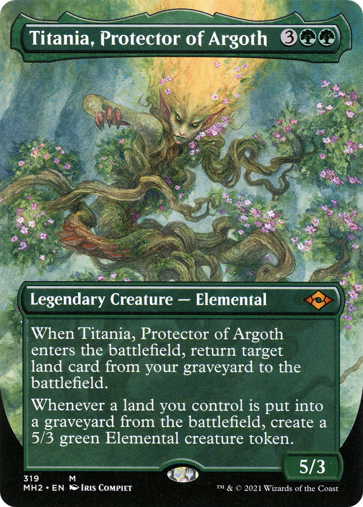 Titania, Protector of Argoth (Borderless) (MH2-319) - Modern Horizons 2 (Borderless) Foil