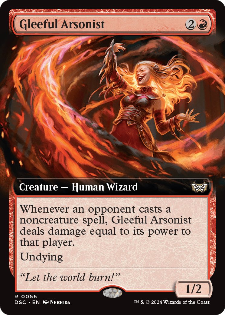 Gleeful Arsonist (Extended Art) (DSC-056) - Duskmourn: House of Horror Commander: (Extended Art)