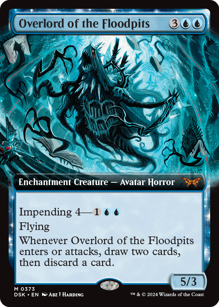 Overlord of the Floodpits (Extended Art) (DSK-373) - Duskmourn: House of Horror: (Extended Art, enchantment) Foil