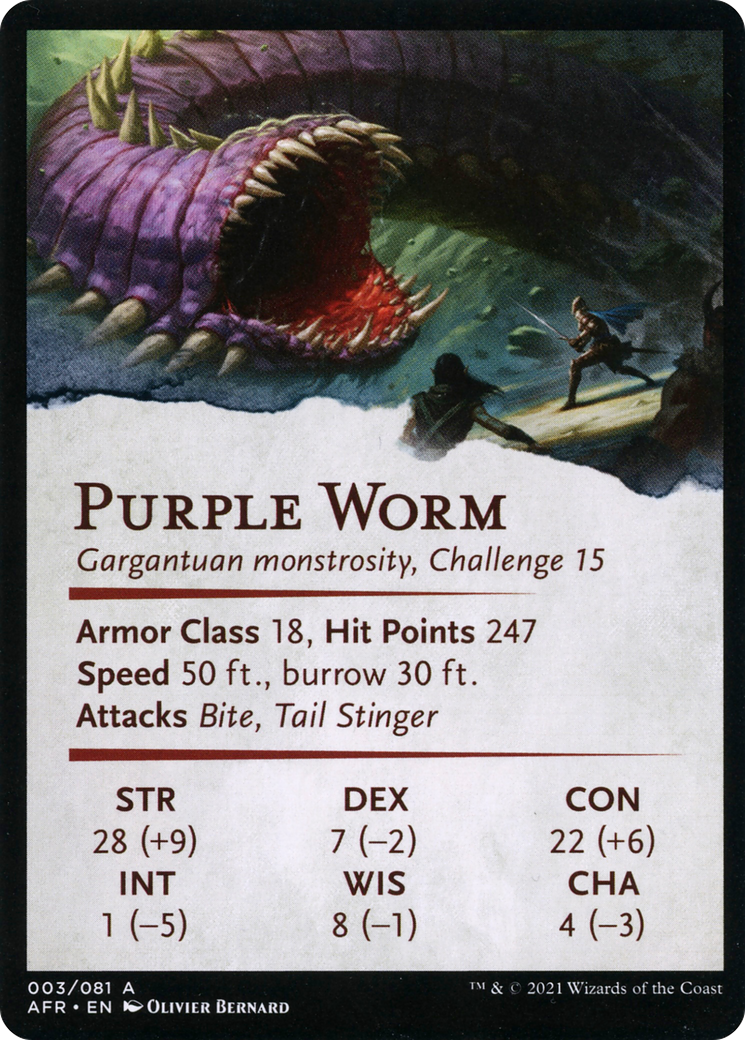 Purple Worm // Purple Worm (AAFR-003) - Adventures in the Forgotten Realms Art Series (Borderless)