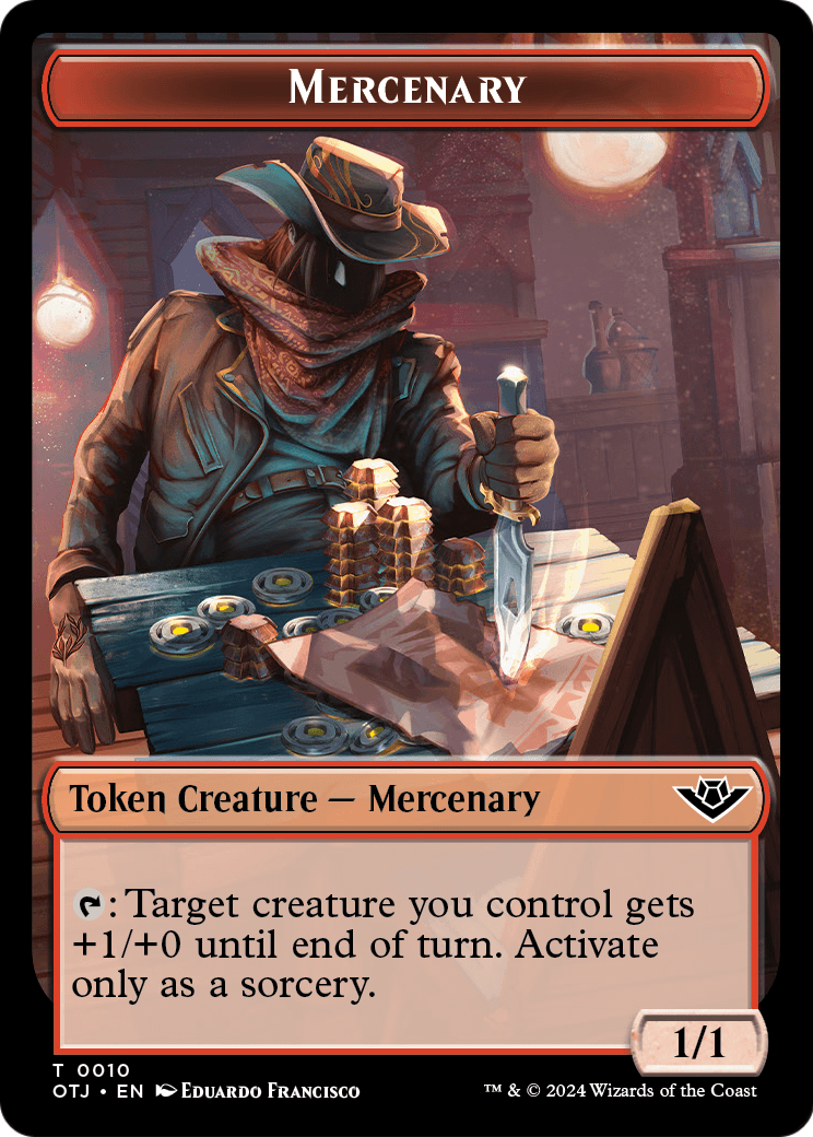 Mercenary (TOTJ-010) - Outlaws of Thunder Junction Tokens
