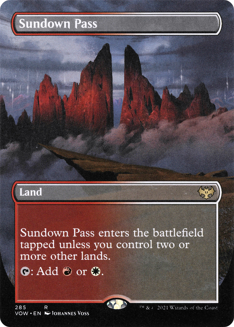 Sundown Pass (Borderless) (VOW-285) - Innistrad: Crimson Vow Foil