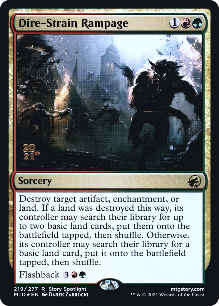 Dire-Strain Rampage (PRE-219S) - Innistrad: Midnight Hunt Promos Foil