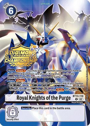 Royal Knights of the Purge (Championship 2024 Gold Stamp Card Set) (BT13-110) - Versus Royal Knights Foil