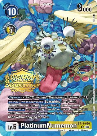PlatinumNumemon (Championship 2024 Gold Stamp Card Set) (BT14-066) - Blast Ace Foil