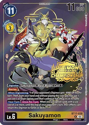 Sakuyamon (Championship 2024 Gold Stamp Card Set) (BT17-038) - Secret Crisis Foil