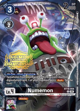 Numemon (Championship 2024 Tamers Pack) (BT14-058) - Blast Ace Foil