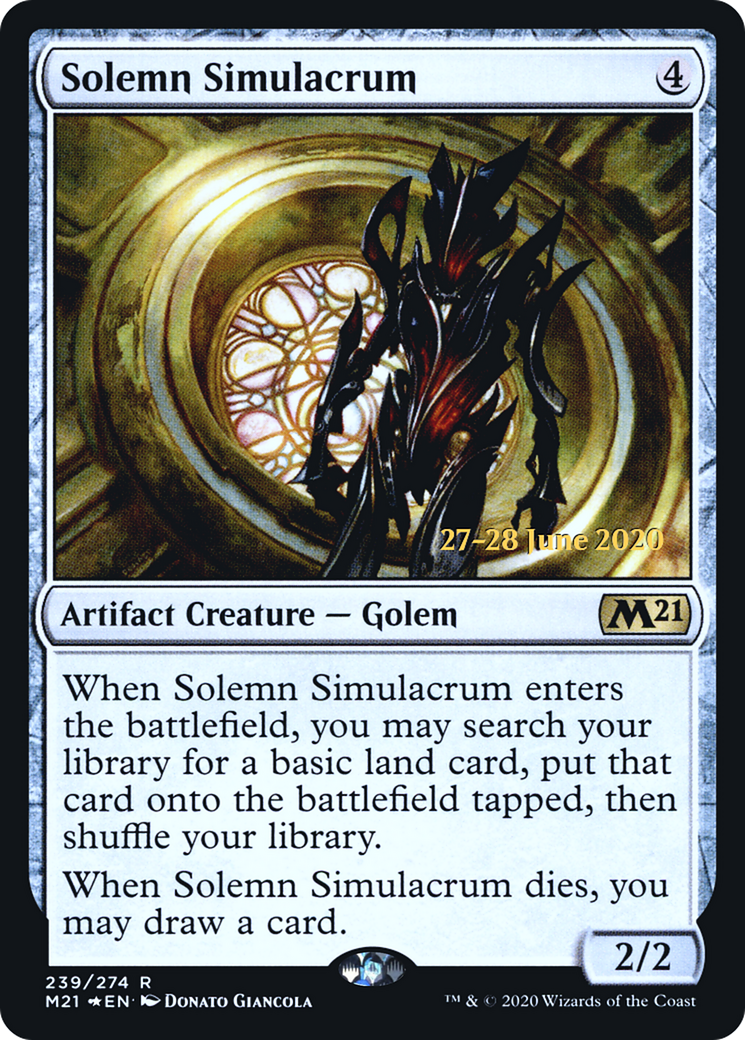 Solemn Simulacrum (PRE-239S) - Core Set 2021 Promos Foil