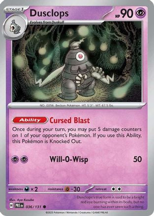 Dusclops 036  - Reverse Holofoil SV Prismatic Evolutions - Common
