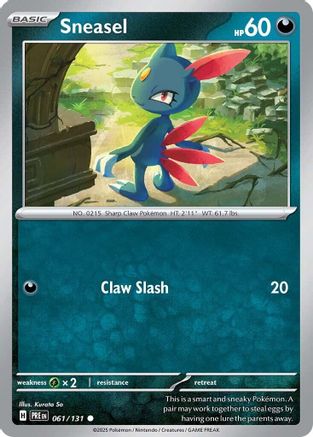 Sneasel 061  - Reverse Holofoil SV Prismatic Evolutions - Common