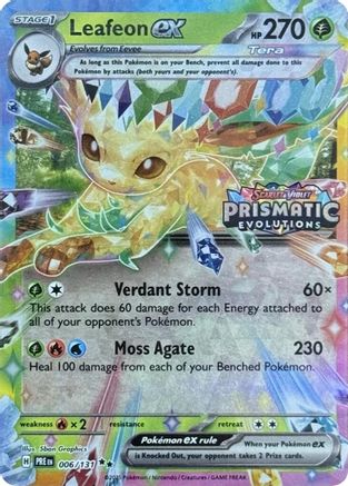 Leafeon ex (Prismatic Evolutions Stamp) 006/131  - Holofoil Miscellaneous Cards & Products - Promo
