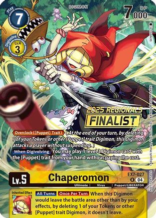 Chaperomon (2025 Regionals Finalist) (EX7-027) - Digimon LIBERATOR Foil