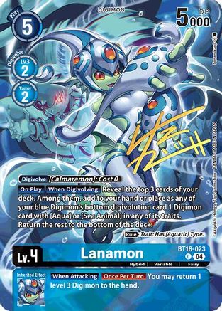 Lanamon (Rare Pull) (BT18-023) - World Convergence Foil
