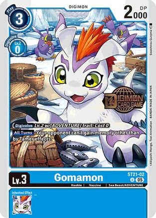 Gomamon (ST21-02) - Starter Deck 21: Hero of Hope Release Event Cards Foil