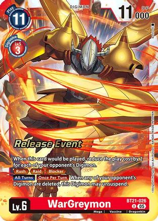 WarGreymon (BT21-026) - World Convergence Release Event Cards Foil