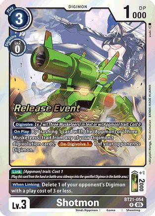 Shotmon (BT21-054) - World Convergence Release Event Cards Foil
