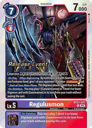 Regulusmon (BT21-077) - World Convergence Release Event Cards Foil