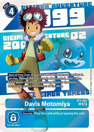 Davis Motomiya (Digimon Animation Series 25th Anniversary Set) (BT3-093) - Release Special Booster 1.5 Foil