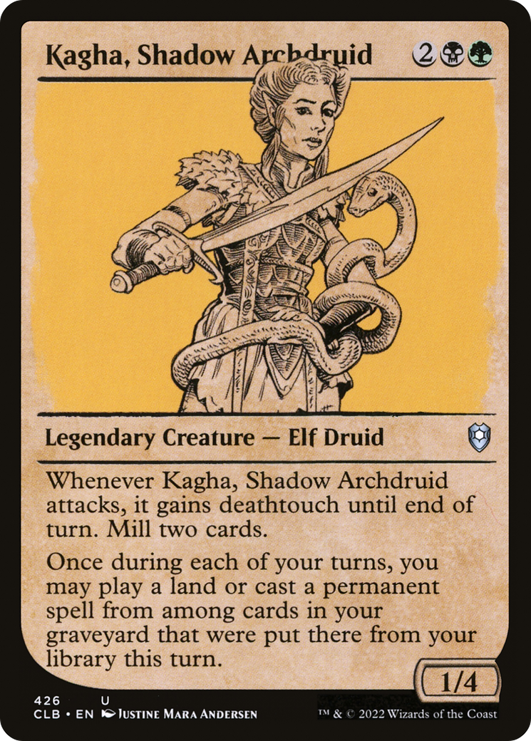 Kagha, Shadow Archdruid (Showcase) (CLB-426) - Commander Legends: Battle for Baldur's Gate: (Showcase) Foil