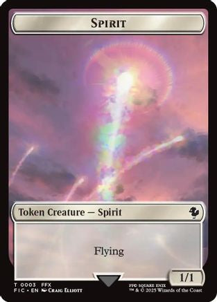 Spirit // Hero (0027) Double-Sided Token (Surge Foil) (FIC-3 // 27) - Commander: FINAL FANTASY Foil