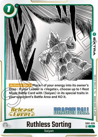 Ruthless Sorting (SB01-028) - Manga Booster 01 Release Event Cards