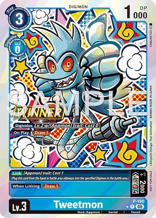 Tweetmon (Store Tournament 2025 Vol.3 Winner Pack) (P-190) - Digimon Promotion Cards Foil