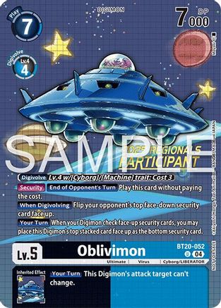 Oblivimon (Regionals 25-26 Season 2 Participant) (BT20-052) - Release Special Booster 2.0