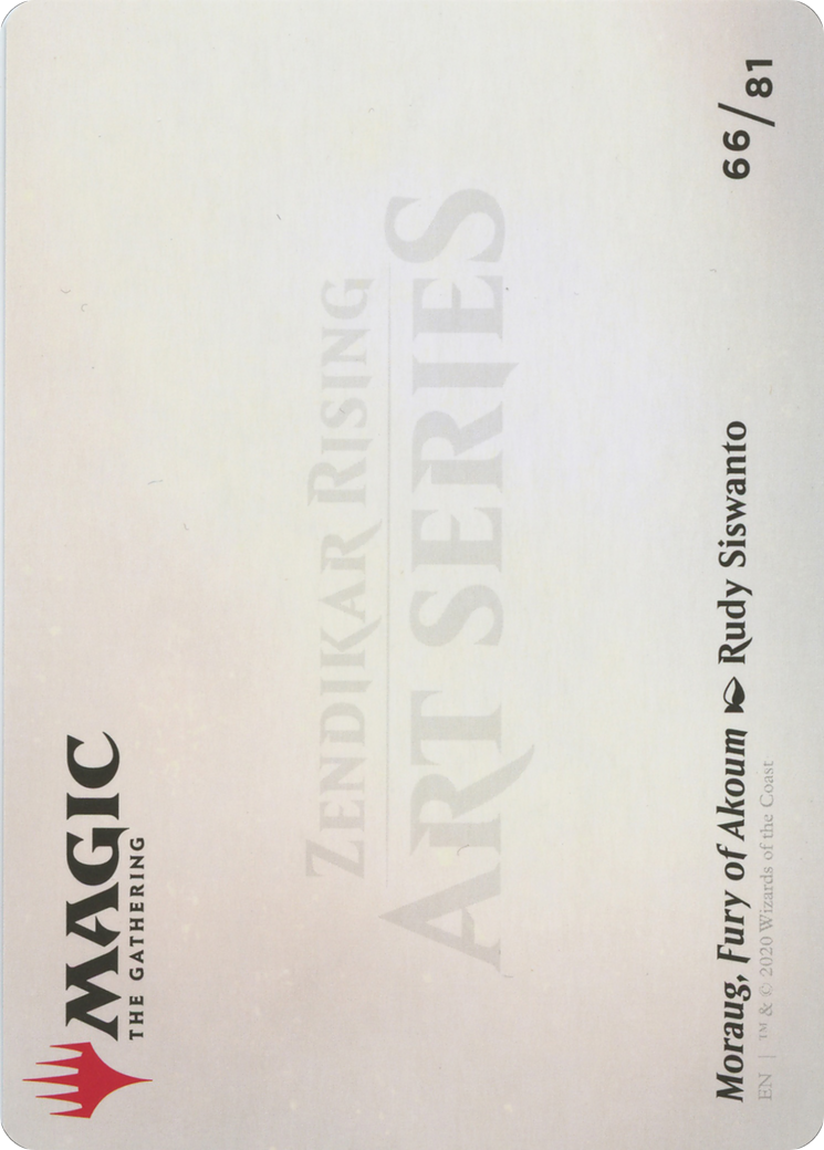 Moraug, Fury of Akoum // Moraug, Fury of Akoum (AZNR-066) - Zendikar Rising Art Series (Borderless) Foil