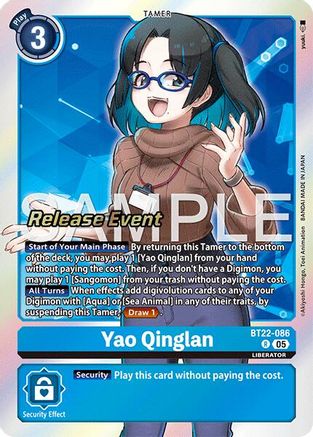 Yao Qinglan (BT22-086) - Cyber Eden Release Event Cards Foil