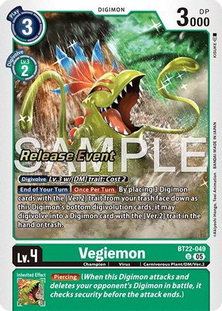 Vegiemon (BT22-049) - Cyber Eden Release Event Cards Foil