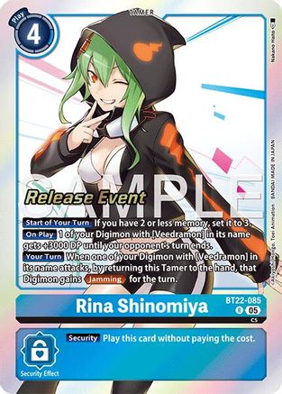 Rina Shinomiya (BT22-085) - Cyber Eden Release Event Cards Foil