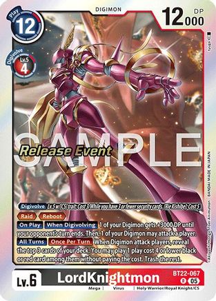 LordKnightmon (BT22-067) - Cyber Eden Release Event Cards Foil