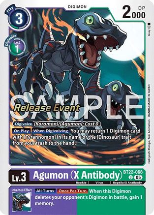 Agumon (X Antibody) (BT22-068) - Cyber Eden Release Event Cards Foil