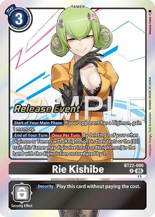 Rie Kishibe (BT22-090) - Cyber Eden Release Event Cards Foil