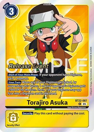 Torajiro Asuka (BT22-087) - Cyber Eden Release Event Cards Foil