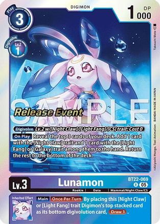 Lunamon (BT22-069) - Cyber Eden Release Event Cards Foil