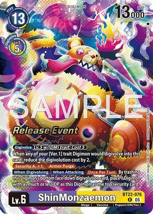 ShinMonzaemon (BT22-076) - Cyber Eden Release Event Cards Foil