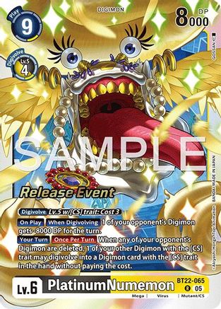 PlatinumNumemon (BT22-065) - Cyber Eden Release Event Cards Foil