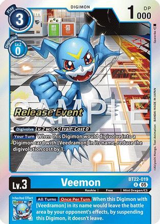Veemon (BT22-019) - Cyber Eden Release Event Cards Foil