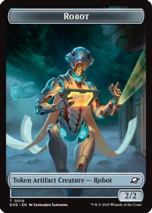 Robot // Emblem - Tezzeret, Cruel Captain Double-Sided Token (EOE-10 // 11) - Edge of Eternities