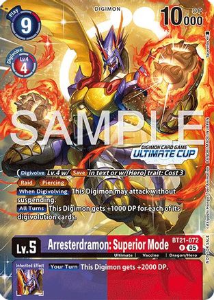 Arresterdramon: Superior Mode (Ultimate Cup 25-26 Season 2) (BT21-072) - World Convergence Foil