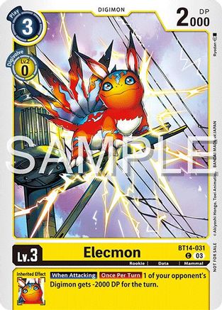 Elecmon (BT14-031) (Time Stranger Demo Deck) (BT14-031) - Digimon Demo Deck Exclusive Cards